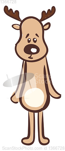 Image of Emoji of a sad brown-colored deer set on isolated white backgrou