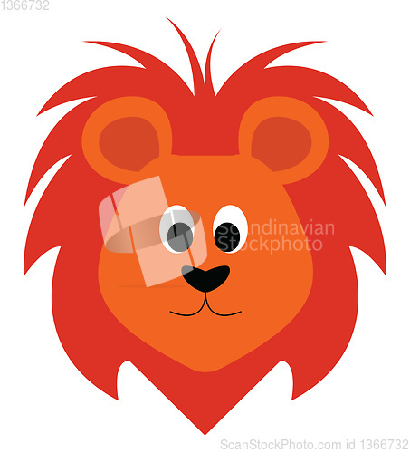 Image of Red lion character faceillustration vector on white background