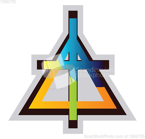 Image of Multicolor symbol of a Christian Reformed Church vector illustra