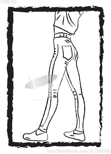 Image of skin tight jeans vector or color illustration