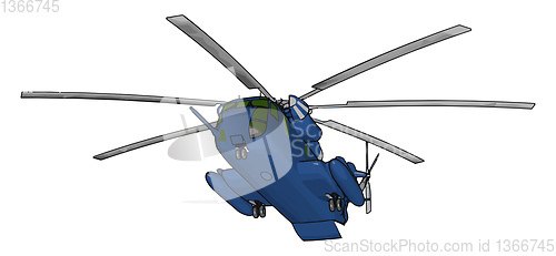 Image of 3D vector illustration on white background of a blue military he