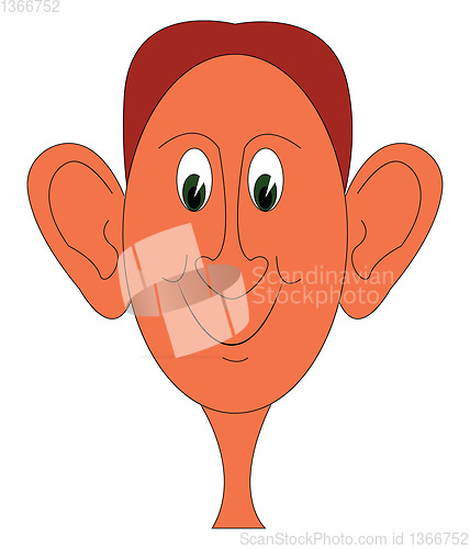 Image of Portraite of a smiling young man with big ears vector illustrati