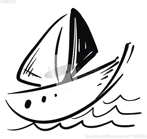 Image of Painting of a boat vector or color illustration