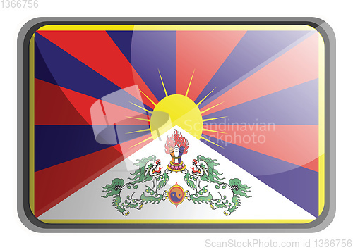 Image of Vector illustration of Tibet flag on white background.