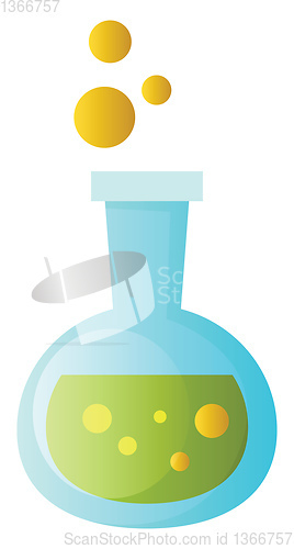 Image of Vector illustration of a chemical beaker with green fluid in it 