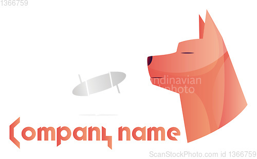 Image of Pink dog head logo vector illustration on a white background
