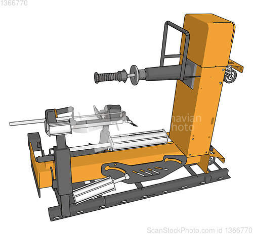 Image of Vector illustration of  an yellow bore lathe white background