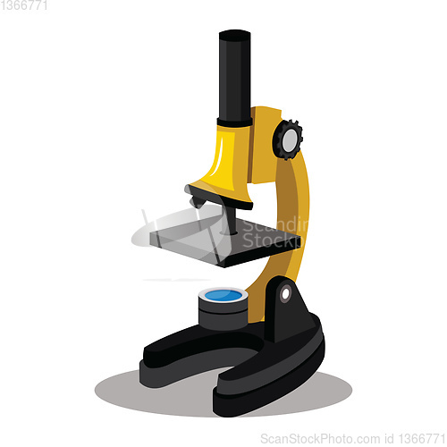 Image of Science yellow microscope vector illustration on white backgroun