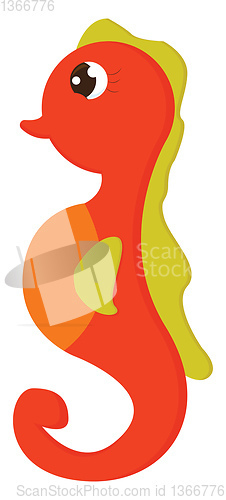 Image of A cute-little red-colored seahorse vector or color illustration