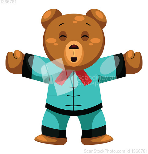 Image of Teddy Bear sending you hugsChinese New Year illustration vector 