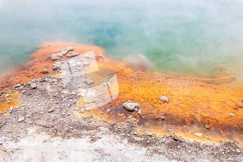 Image of hot sparkling lake in New Zealand