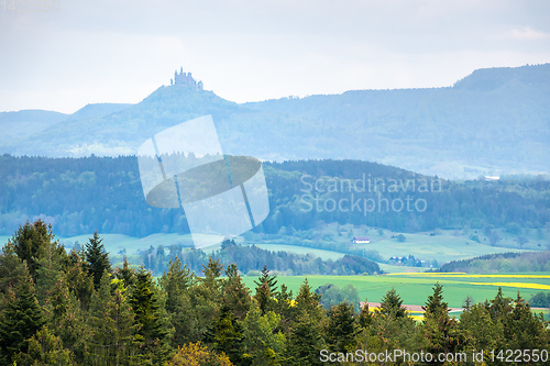 Image of Castle Hohenzollern at the horizon