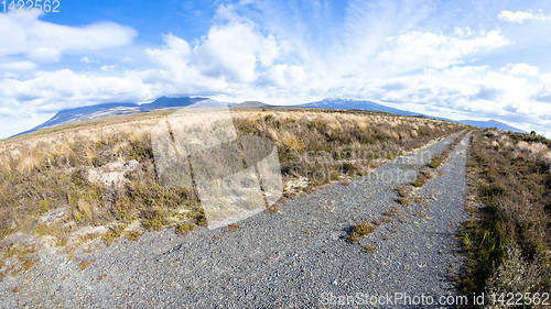 Image of Mount Ruapehu volcano in New Zealand fisheye lens