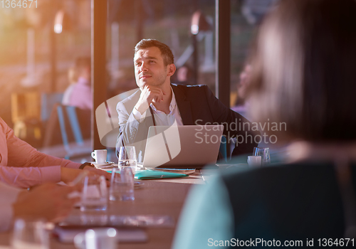 Image of young business team on meeting at office