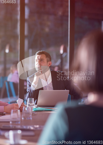 Image of young business team on meeting at office