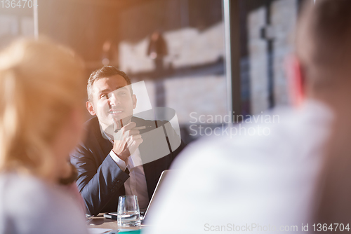 Image of young business team on meeting at office