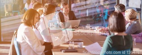 Image of young business team on meeting at office