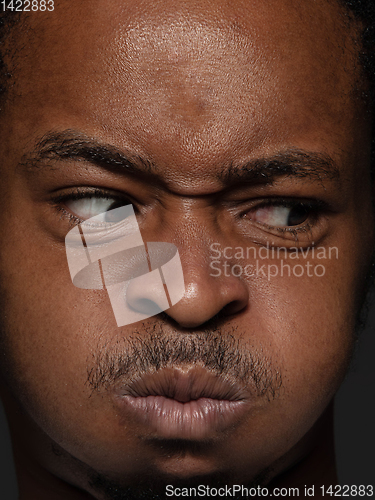 Image of Close up portrait of young african-american man