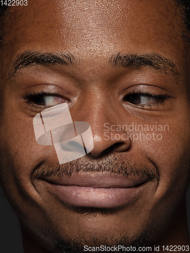 Image of Close up portrait of young african-american man