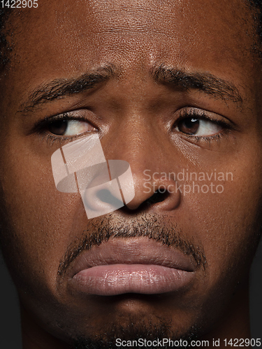 Image of Close up portrait of young african-american man