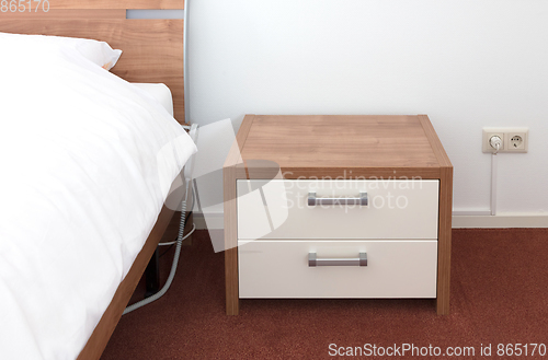 Image of Bed and bedside table