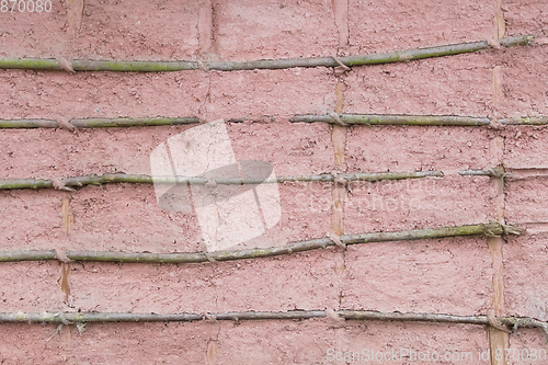 Image of Bamboo texture in poured concrete wall