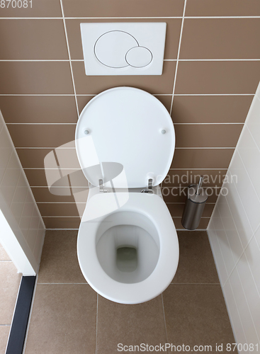 Image of White toilet bowl in the bathroom