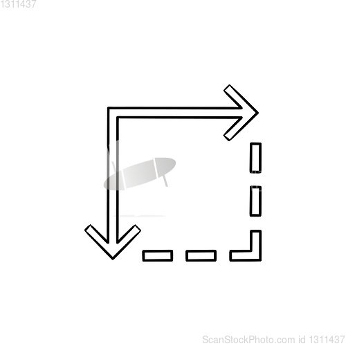 Image of Content extension hand drawn outline doodle icon.