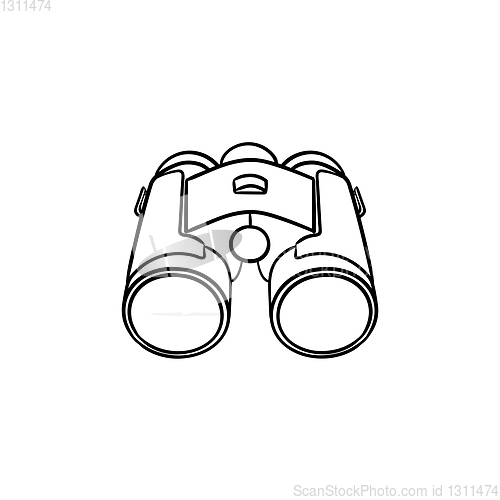 Image of Binoculars hand drawn outline doodle icon.