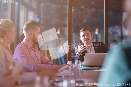 Image of young business team on meeting at office