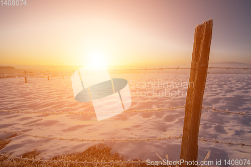 Image of winter landscape during sunset