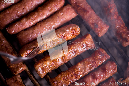 Image of delicious grilled meat on barbecue