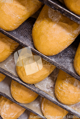 Image of bread bakery food factory production with fresh products