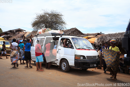 Image of Malagasy peoples on rural city Sofia in Madagascar