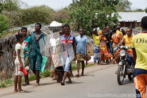 Image of Malagasy peoples on rural city Sofia in Madagascar