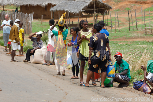 Image of Malagasy peoples on rural city Sofia in Madagascar