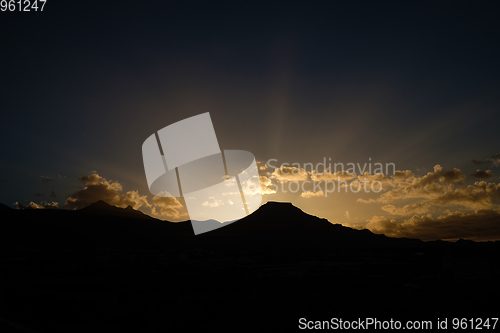 Image of beautiful sunrise over mountain