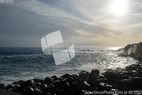 Image of black sand on Tenerife beach