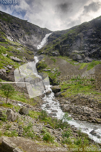 Image of Waterfall in Norway summer travel