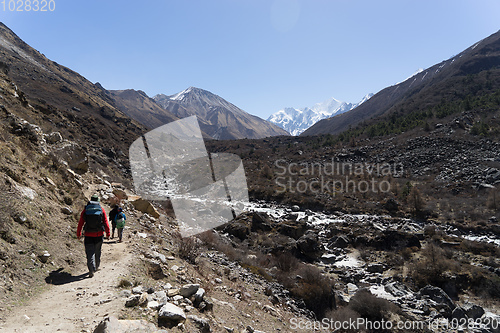 Image of Tourists himing in trek of Nepal