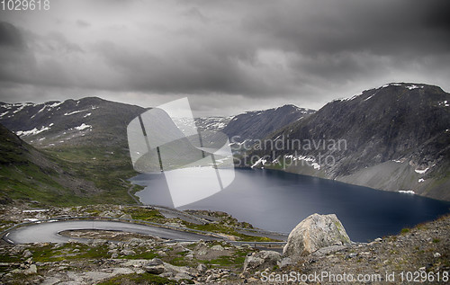 Image of Dramatic mountain landscape in Scandinavia