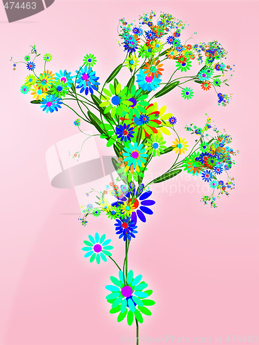 Image of Floral nature themed design illustration