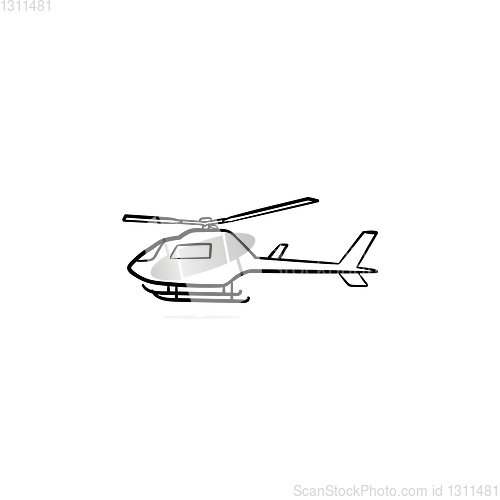 Image of Helicopter hand drawn outline doodle icon.