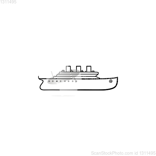 Image of Ship hand drawn outline doodle icon.