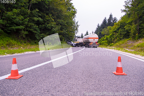 Image of Truck and Car crash accident