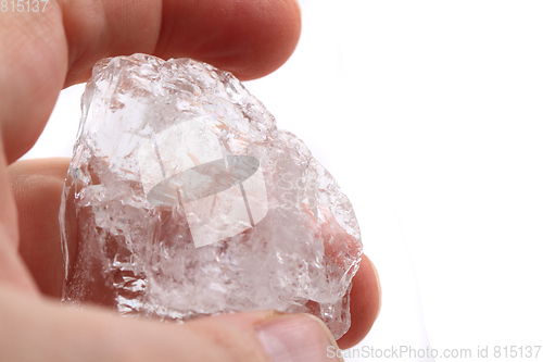 Image of crystal in the human hand