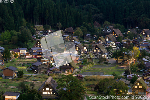 Image of Shirakawa-go at night