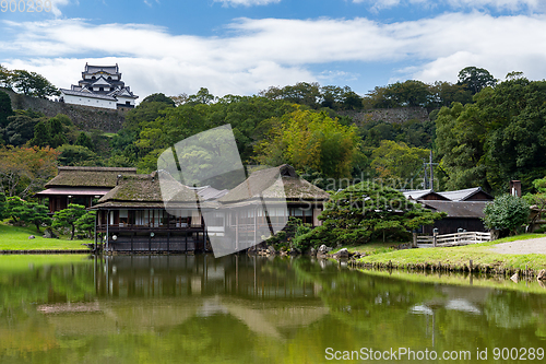 Image of Nagahama Castle and green garden