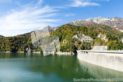 Image of Kurobe Dam and lake in Japan