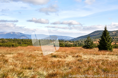 Image of view from mountains in National Park Krkonose